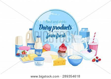 Dairy Product Banner Vector Photo Free Trial Bigstock