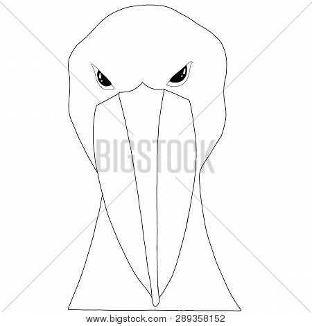 Shoebill Stork For Antistres Page, For Coloring Book. Monochrome Design Element Stock Vector Illustr