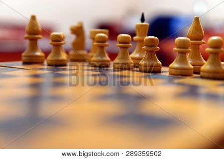 Chess Figures Macro Photo In The Dark