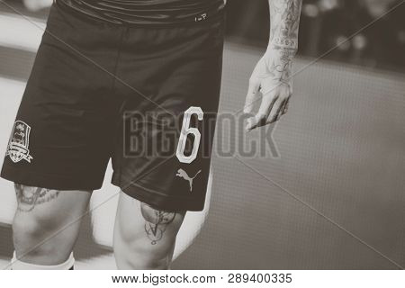 VALENCIA, SPAIN - MARCH 7: Cristian Ramirez during UEFA Europa League match between Valencia CF and FC Krasnodar at Mestalla Stadium on March 7, 2019 in Valencia, Spain