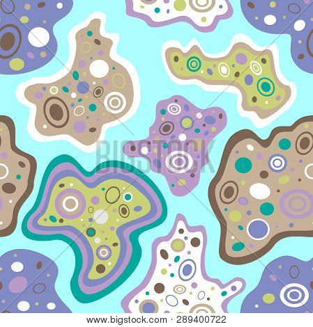 Abstract Seamless Pattern Background.  Blots Similar To Amoeba. Abstract  Background Texture. Seamle