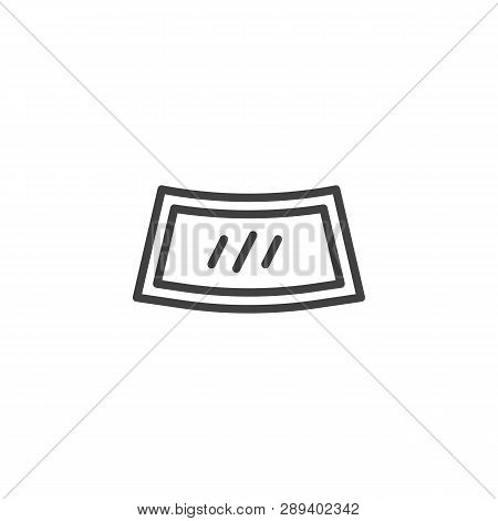 Windshield Car Glass Line Icon. Linear Style Sign For Mobile Concept And Web Design. Car Windscreen 
