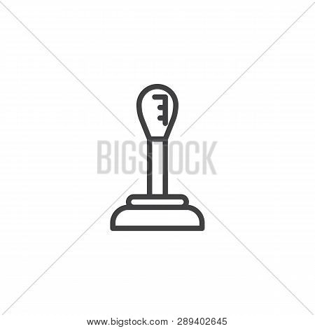 Car Transmission Line Icon. Linear Style Sign For Mobile Concept And Web Design. Car Stick Shift Out