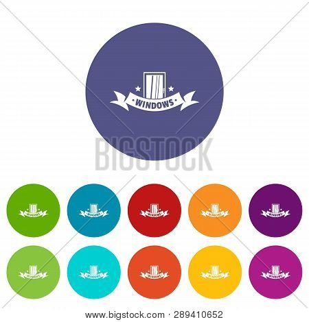 Exterior Emblem Icons Color Set Vector For Any Web Design On White Background