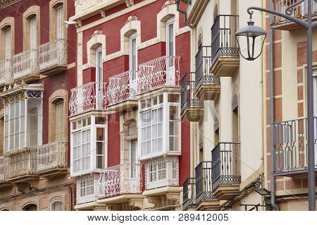 Antique Classic Building Facades In Baeza Town. Andalucia, Spain