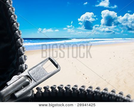 Zip otevření Ukázat tropický ostrov beach