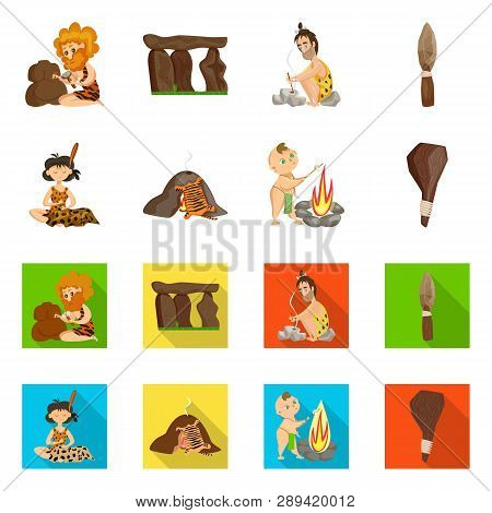 Vector Design Of Evolution  And Prehistory Icon. Set Of Evolution  And Development  Stock Vector Ill