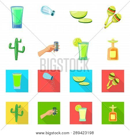 Vector Design Of Cafe And Latin Logo. Set Of Cafe And National Vector Icon For Stock.
