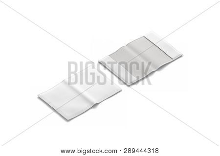 Blank White Passport Cover Mockup, Front And Back, Isolated, 3d Rendering. Empty Identity E-passport