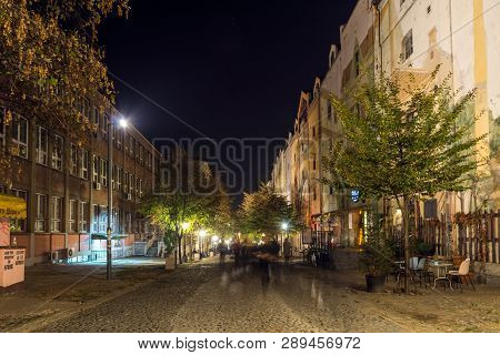 Belgrade, Serbia - November 10, 2018: Night Photo Of Skadarlija District In Old Town In The Center O