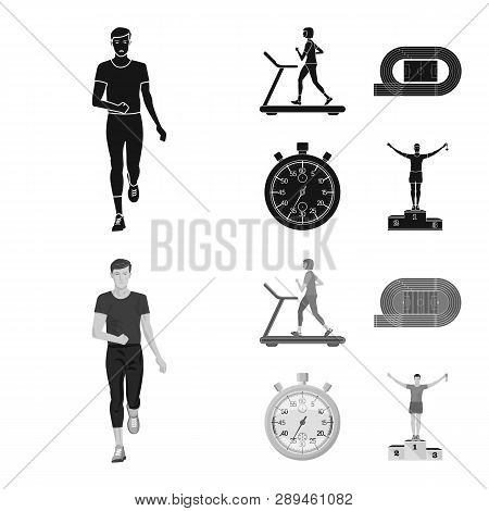 Isolated Object Of Sport  And Winner Icon. Collection Of Sport  And Fitness  Stock Vector Illustrati