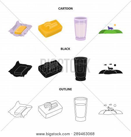 Vector Illustration Of Creamy And Product Icon. Collection Of Creamy And Farm Vector Icon For Stock.