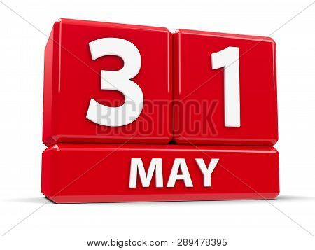 Red Cubes - The Thirty First Of May - On A White Table - World No Tobacco Day, Three-dimensional Ren