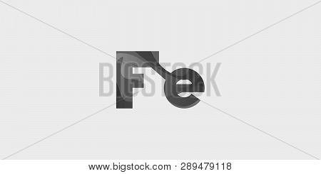 Fe Ferrum Modern Chemical Element, Great Design For Any Purposes. Science Research Concept. Vector I