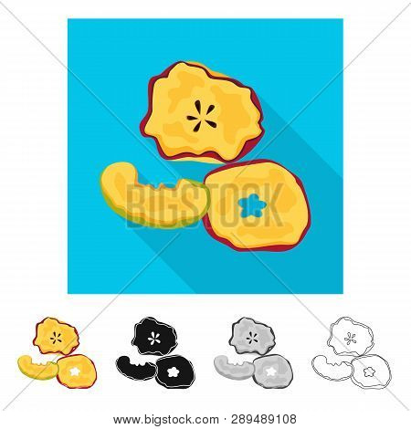 Vector Design Of Apple  And Dry Symbol. Set Of Apple  And Half   Vector Icon For Stock.