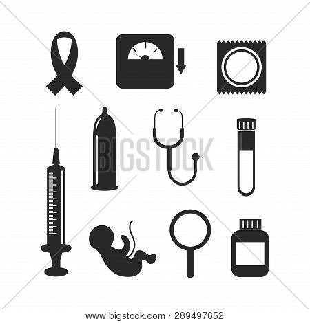 Set Virus Prevention And Medical Treatment Vector Illuustration