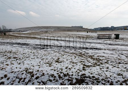 Winter Landscape Scene With Ushakova Kepka In The Background In Spring, March