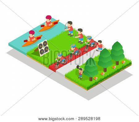 Sport Park Concept Banner. Isometric Banner Of Sport Park Vector Concept For Web, Giftcard And Postc