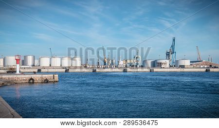View Of The Industrial And Commercial Port Of Sete, France
