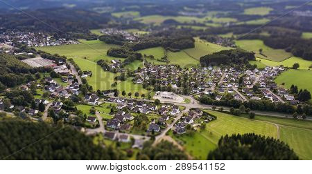 Aerial View Of Marienheide - Kalsbach Tilt/shift
