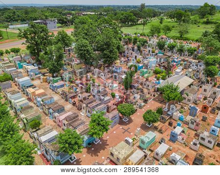 Cemetery With Aboveground Tombs In Mbocayaty Del Guaira - Paraguay