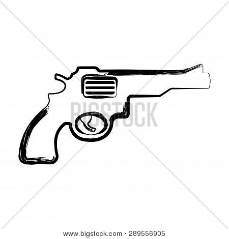 Isolated Sketch Of A Pistol. Vector Illustration Design