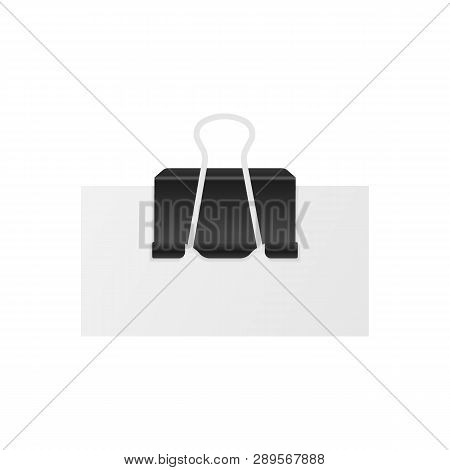 Vector Binder Clip Isolated On White Background. Vector Stock Illustration.