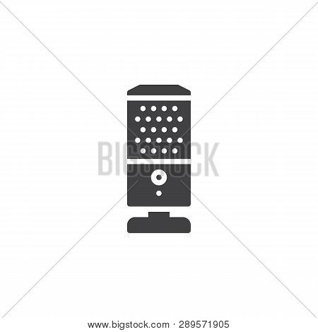 Studio Microphone Vector Icon. Filled Flat Sign For Mobile Concept And Web Design. Professional Cond