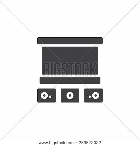 Home Theater Vector Icon. Filled Flat Sign For Mobile Concept And Web Design. Projector Screen And A