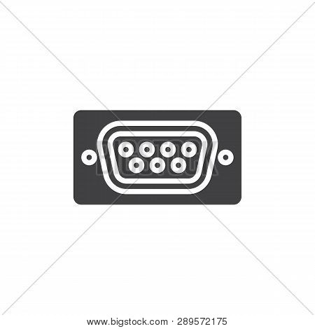 Vga Port Vector Icon. Filled Flat Sign For Mobile Concept And Web Design. Vga Connector Glyph Icon. 