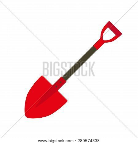 Fire Fighter Shovel Icon. Flat Illustration Of Fire Fighter Shovel Vector Icon For Web Design