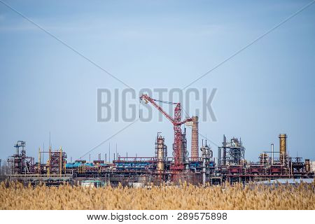 Chemical Plant For The Production Of Nitrogen Fertilizers Against The Sky