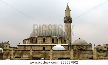 Exterior View To Khusruwiyah Mosque At The Center Of Aleppo, Syria