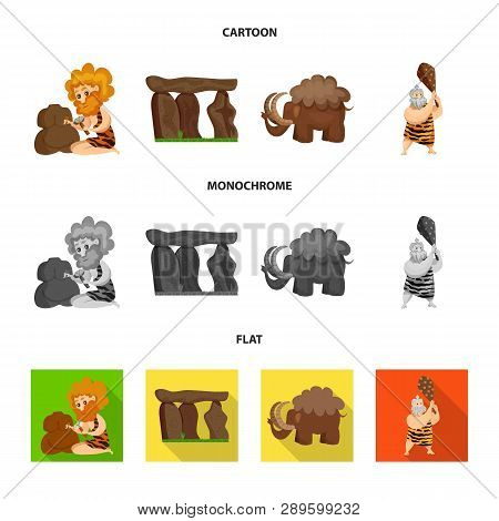 Vector Illustration Of Evolution  And Prehistory Sign. Collection Of Evolution  And Development  Sto
