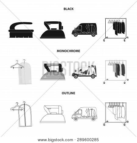 Vector Design Of Laundry And Clean Symbol. Collection Of Laundry And Clothes Vector Icon For Stock.