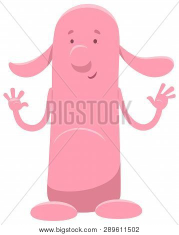 Cartoon Illustration Of Cute Pink Fantasy Character