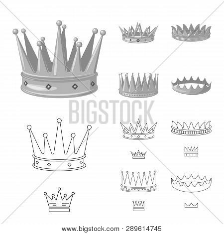Vector Design Of Medieval And Nobility Sign. Set Of Medieval And Monarchy Vector Icon For Stock.