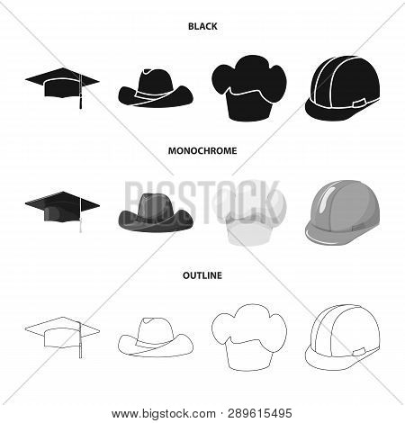 Vector Design Of Clothing And Cap Sign. Set Of Clothing And Beret Stock Vector Illustration.