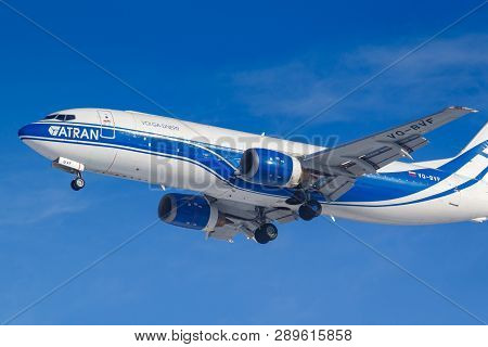 Moscow, Russia - March 14, 2019: Aircraft Boeing 737-400f Vq-bvf Of Atran - Aviatrans Cargo Airlines