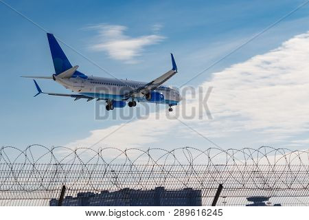 Moscow, Russia - March 14, 2019: Aircraft Boeing 737-8al(wl) Vp-bpx Of Pobeda Airine Going To Landin
