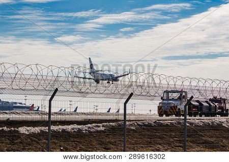 Moscow, Russia - March 14, 2019: Aircraft Boeing 737-524(wl) Vp-bfs Of Utair Aviation Going To Landi
