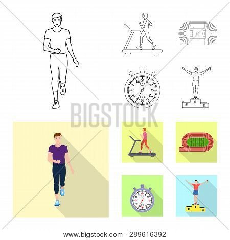 Isolated Object Of Sport  And Winner Icon. Collection Of Sport  And Fitness  Stock Vector Illustrati