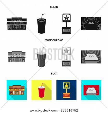 Vector Design Of Television And Filming Logo. Collection Of Television And Viewing Stock Vector Illu