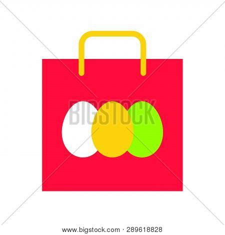 Easter Bag Vector, Isolated Easter Flat Design Icon