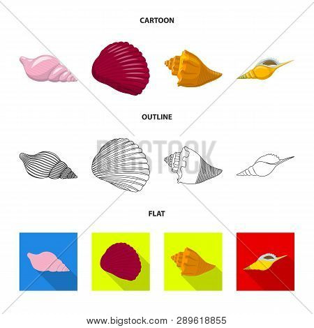 Vector Design Of Animal And Decoration Logo. Set Of Animal And Ocean Vector Icon For Stock.