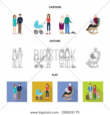 Vector Design Of Character And Avatar  Symbol. Set Of Character And Portrait Stock Vector Illustrati