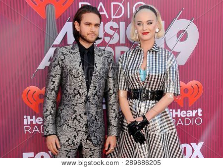 Zedd and Katy Perry at the 2019 iHeartRadio Music Awards held at the Microsoft Theater in Los Angeles, USA on March 14, 2019.