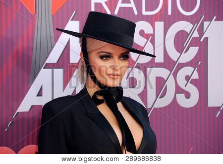 Bebe Rexha at the 2019 iHeartRadio Music Awards held at the Microsoft Theater in Los Angeles, USA on March 14, 2019.