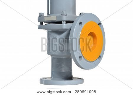 The Lower Part Of The Automatic Gray Safety Valve For Water Supply Systems. Close-up