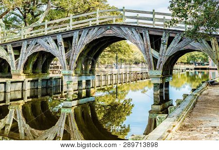 This Is A Bridge In Historical Corolla Park. Looking Out At Whole Head Bay In Corolla Nc. At The Out